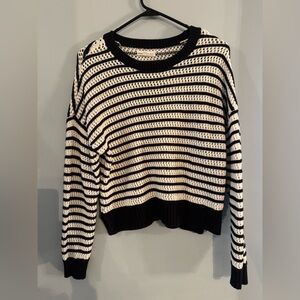 Aeropostale Black and White Striped Sweater